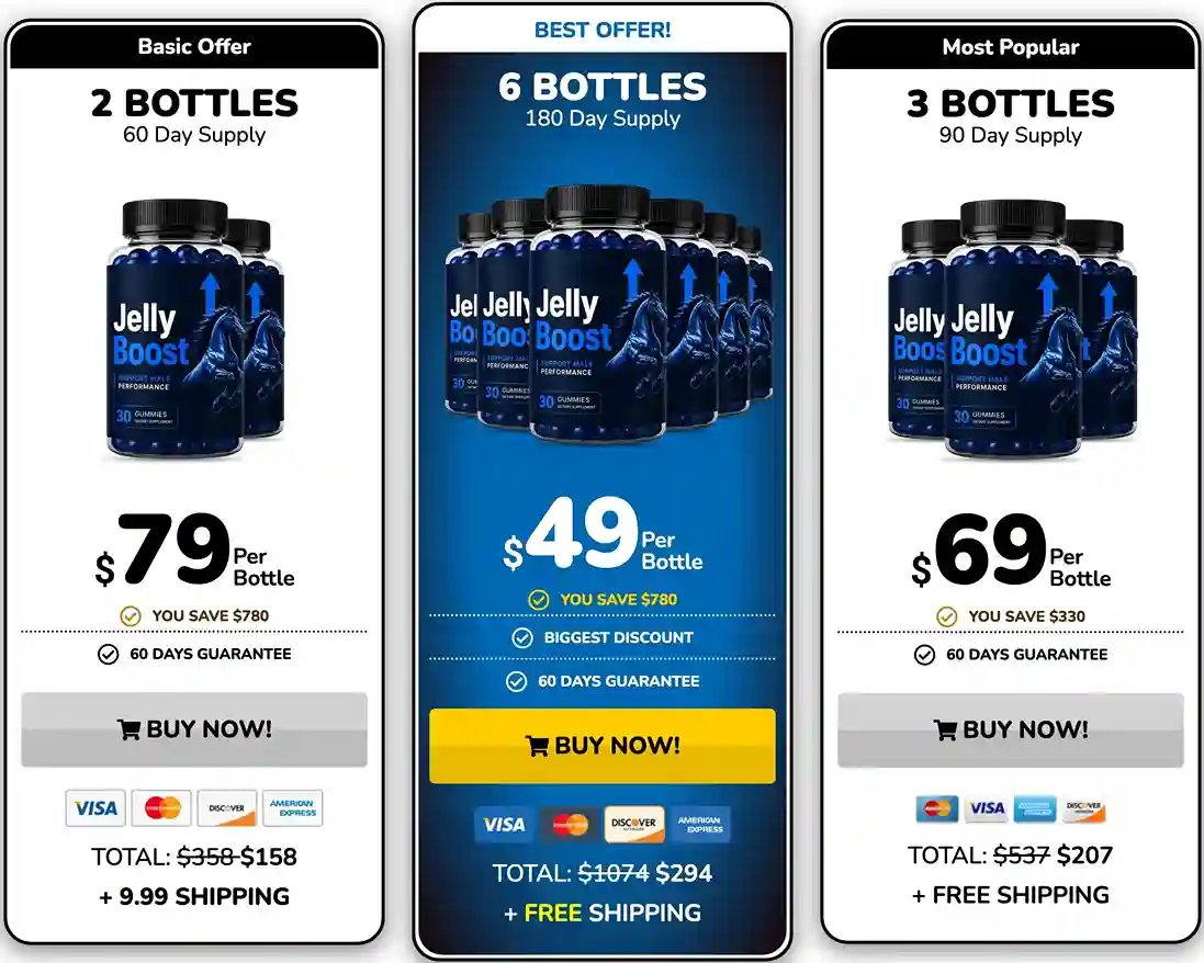 Jelly Boost Pricing Order Options